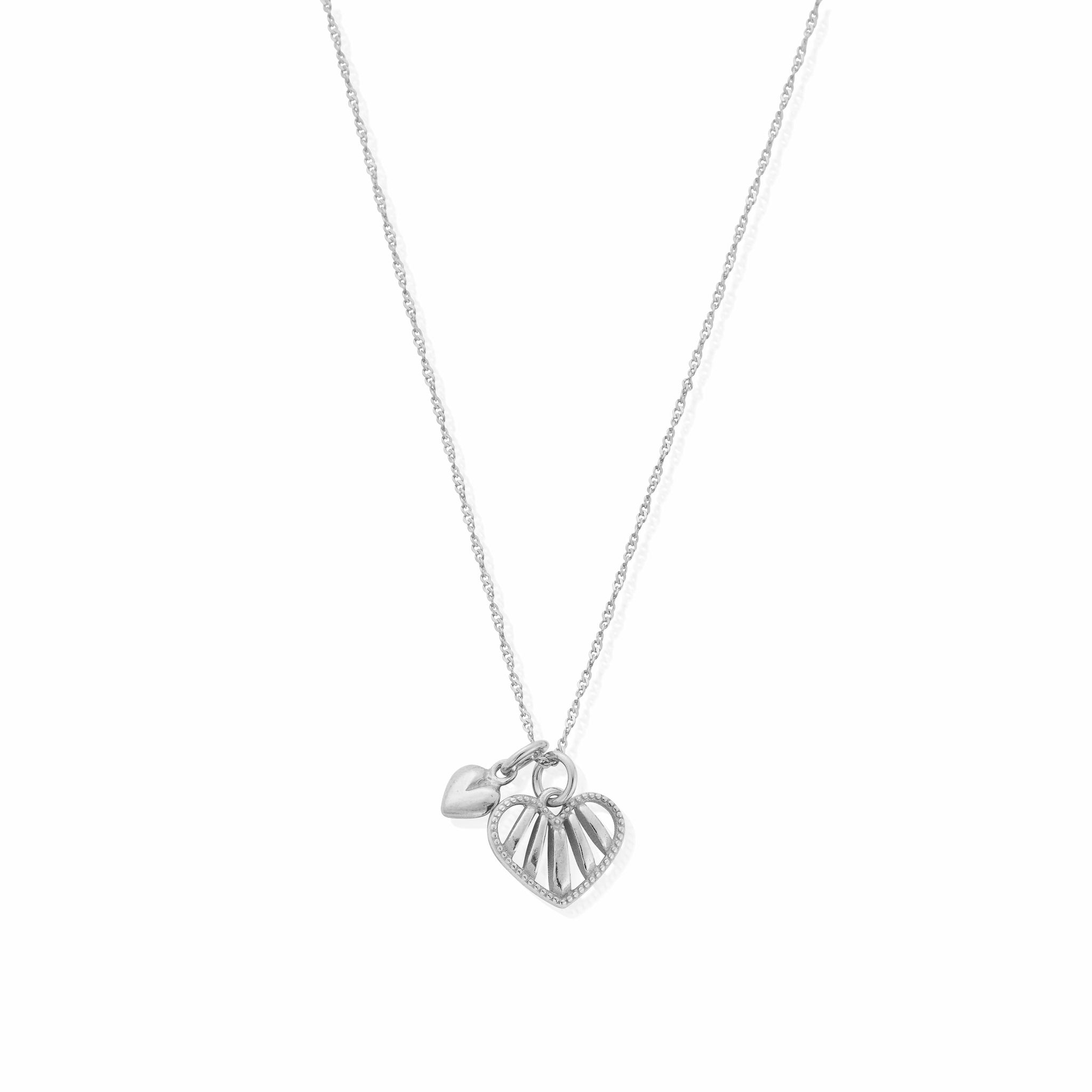 Tiny Twisted Rope Chain Loving Hearts Necklace