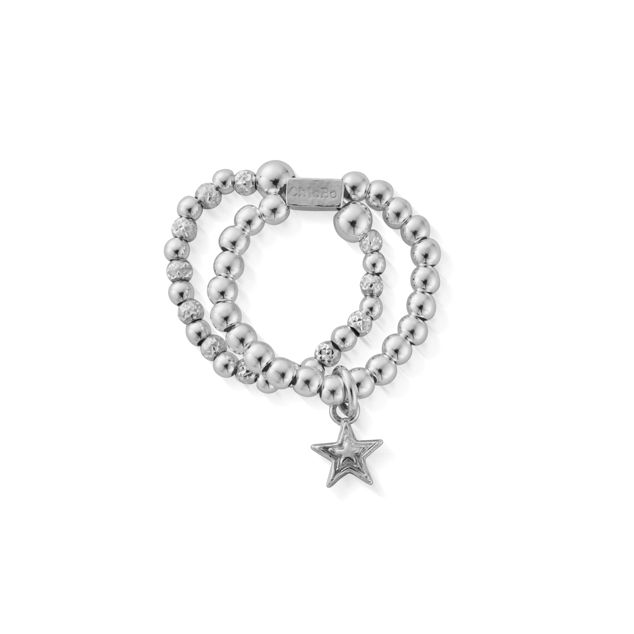 Mini Raised Star Double Ring