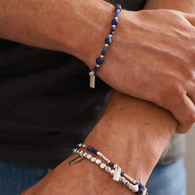 Men's Sodalite Barbell Bracelet