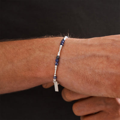 Men's Sodalite Barbell Bracelet