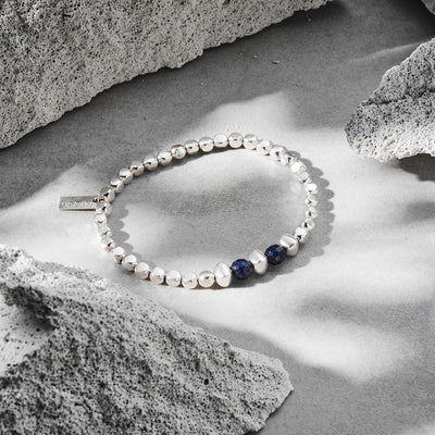 Men's Sodalite Cube Bracelet