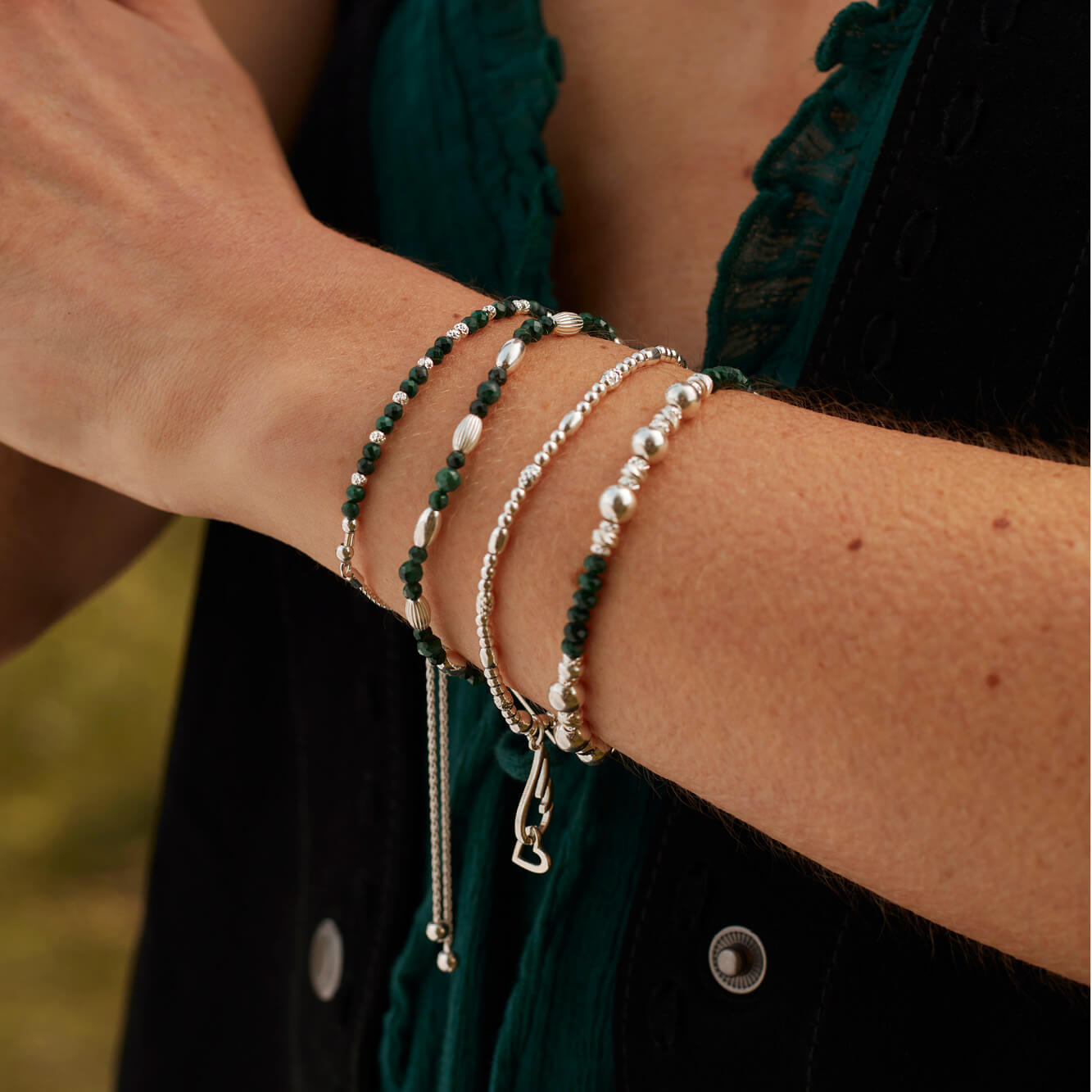 Alternative Rice Malachite Bracelet