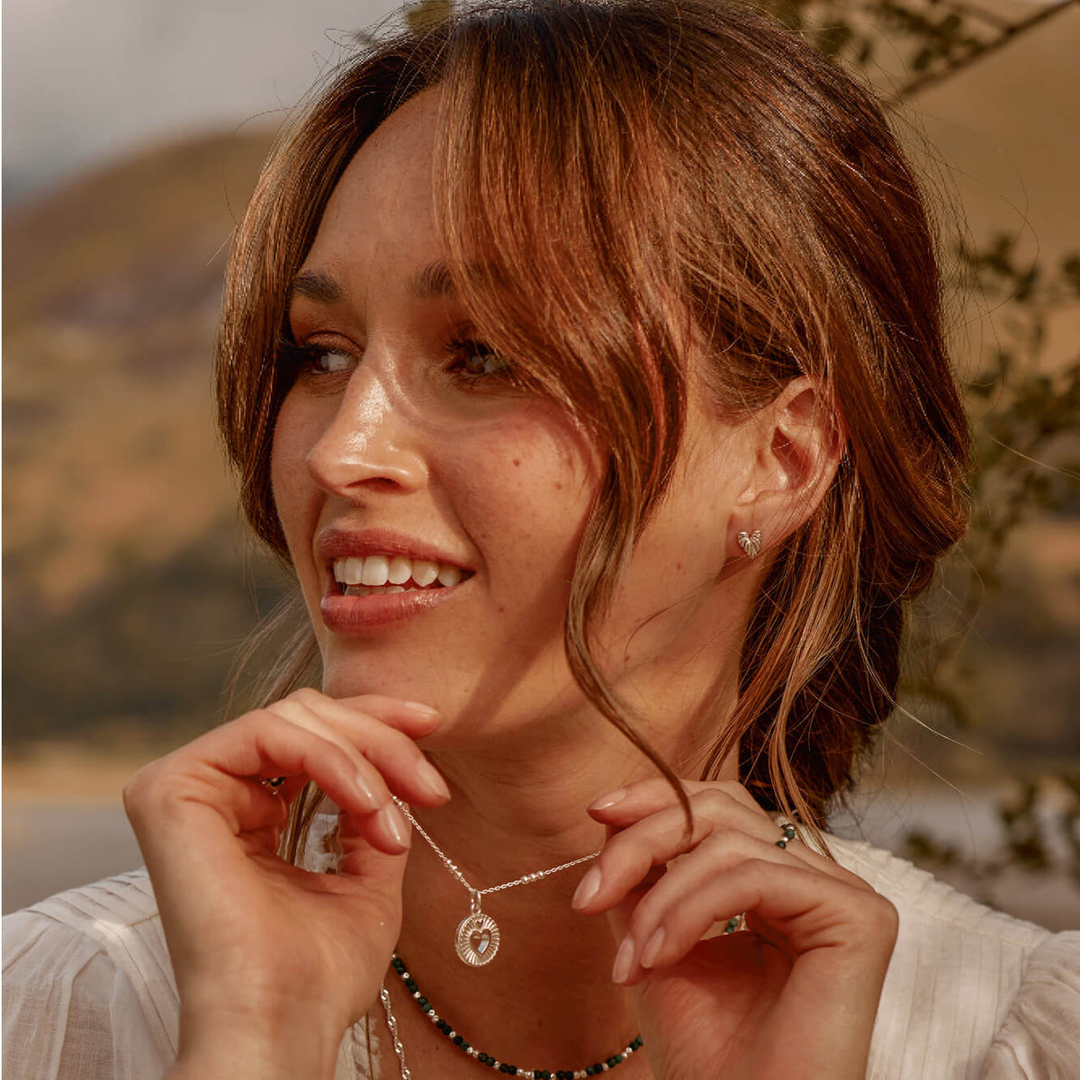 leaf heart stud earrings | ChloBo