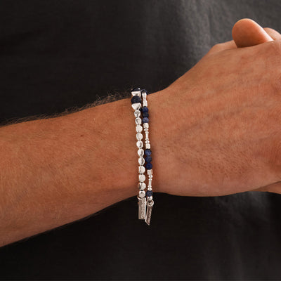 Men's Sodalite Barbell Bracelet