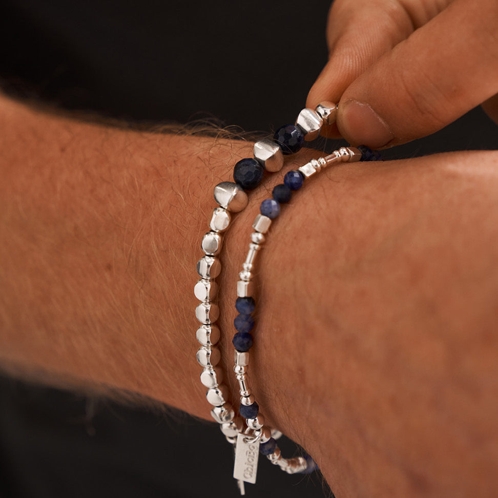 Men's Sodalite Cube Bracelet