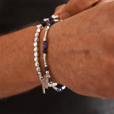 Men's Sodalite Barbell Bracelet