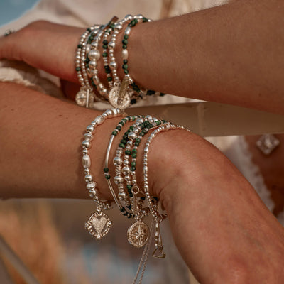 Dainty Sparkle Malachite Adjustable Bracelet