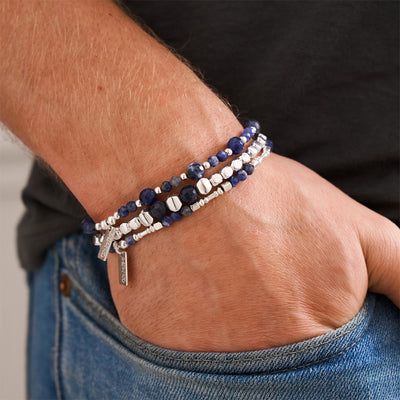 Men's Sodalite Cube Bracelet