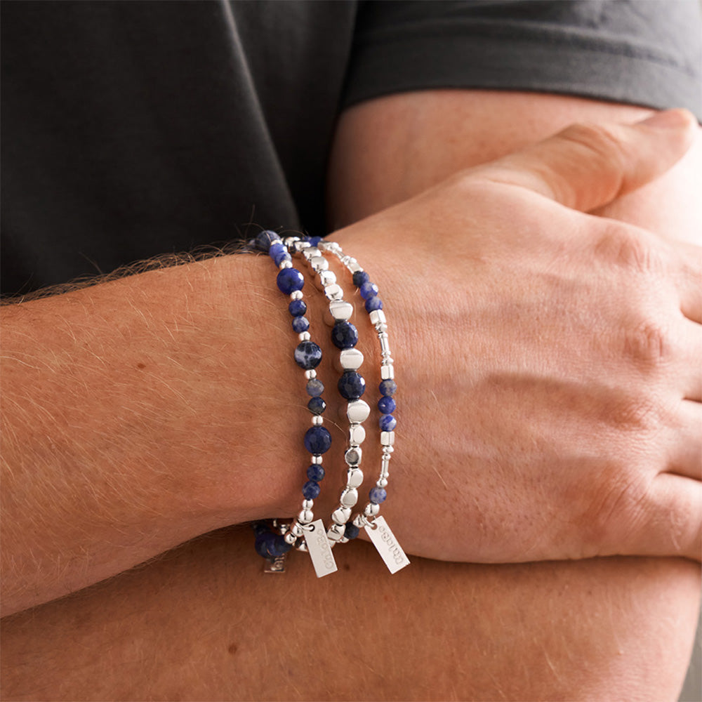 Men's Sodalite Barbell Bracelet