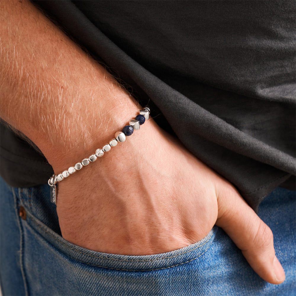 Men's Sodalite Cube Bracelet