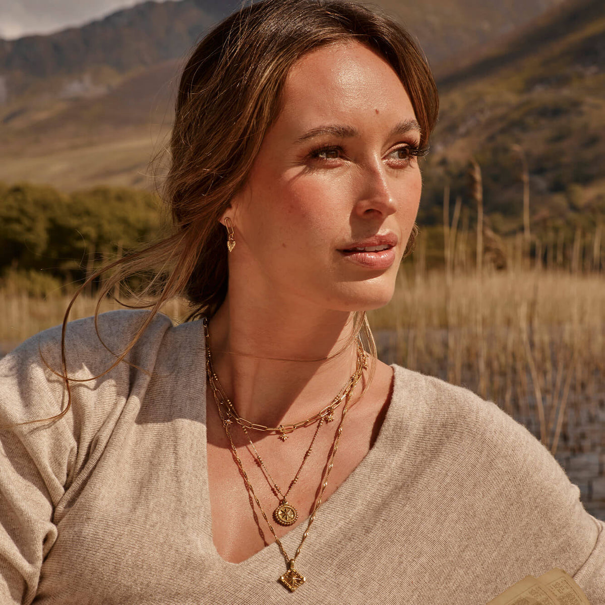 triple bobblechain wandering free necklace | ChloBo