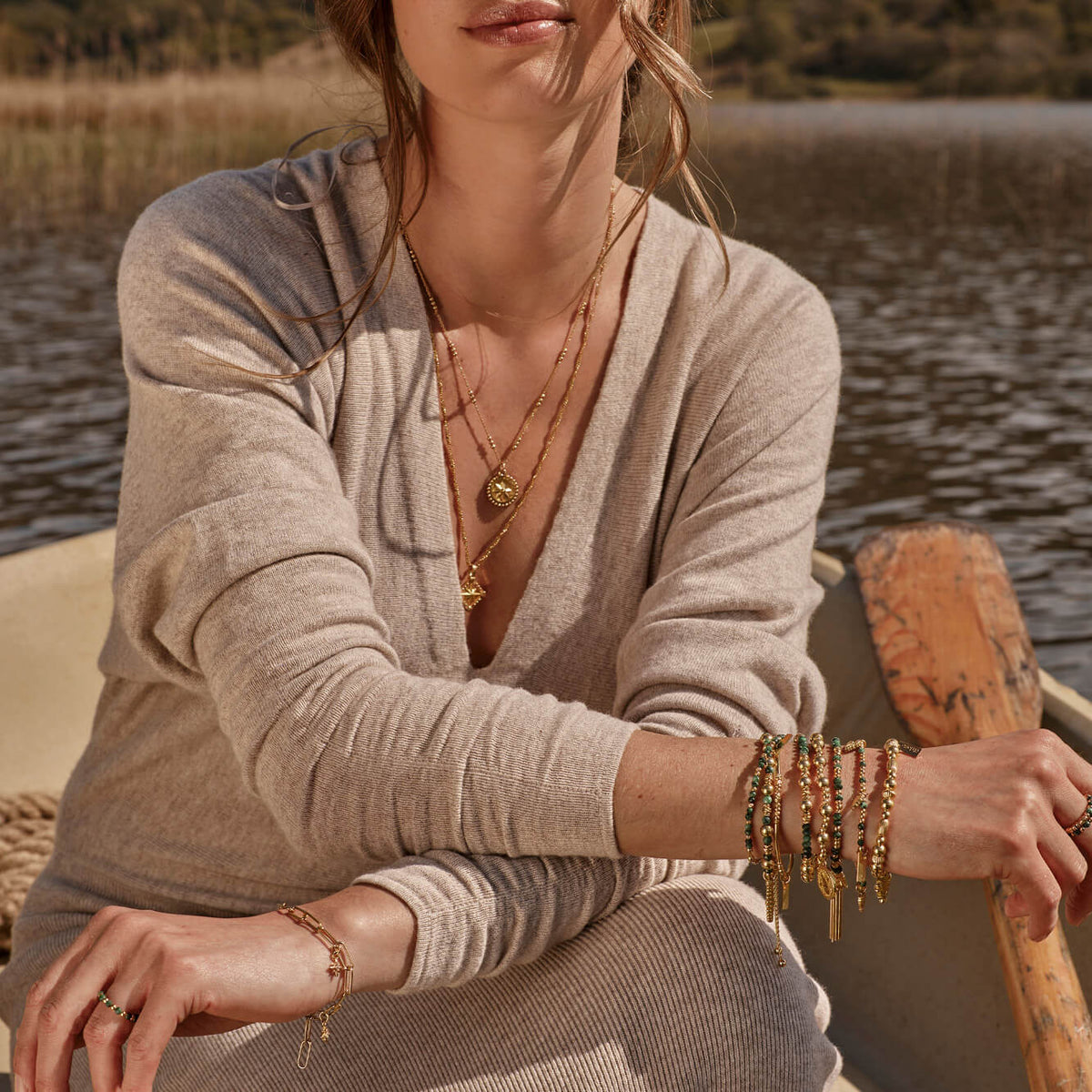 triple bobblechain wandering free necklace | ChloBo