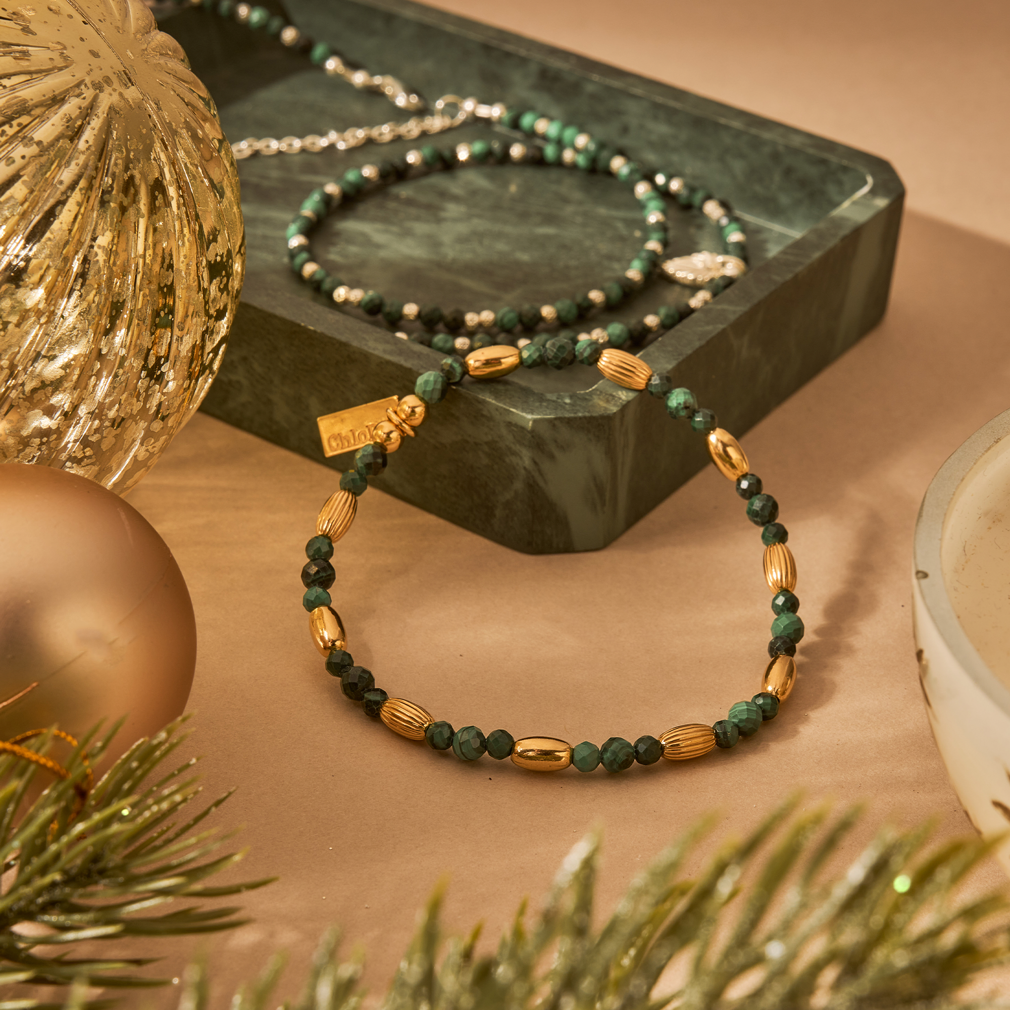 Alternative Rice Malachite Bracelet