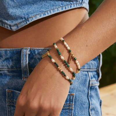 Gentle Love Pearl & Malachite Bracelet | Chlobo
