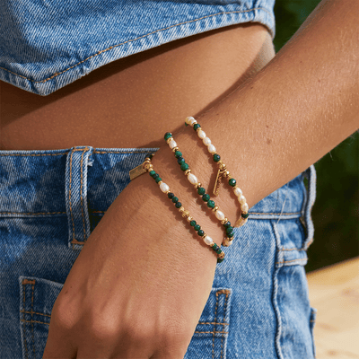 Purity Pearl & Malachite Bracelet | Chlobo