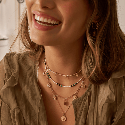 Lucky Aura Pearl & Malachite Necklace | Chlobo