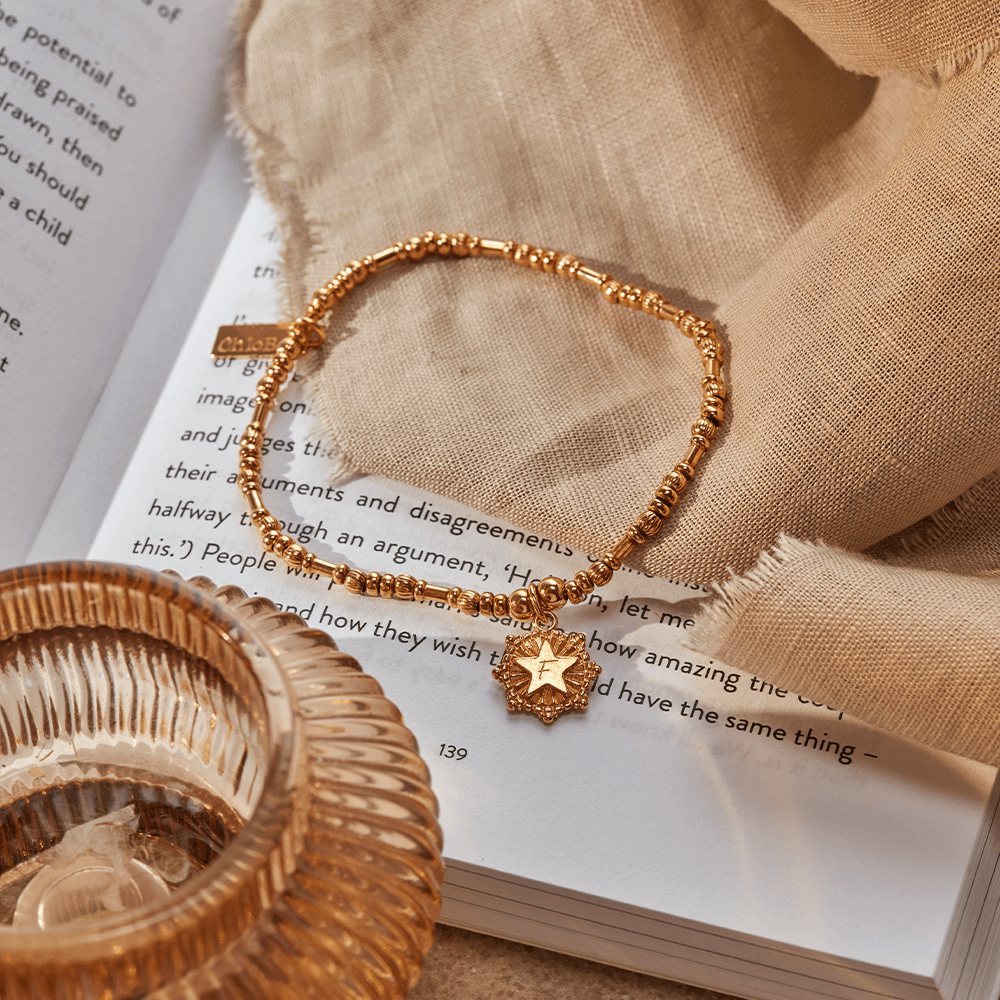 personalised pumpkin raised star bracelet | ChloBo