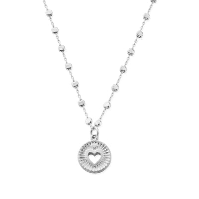 Pebble Chain Guiding Heart Necklace