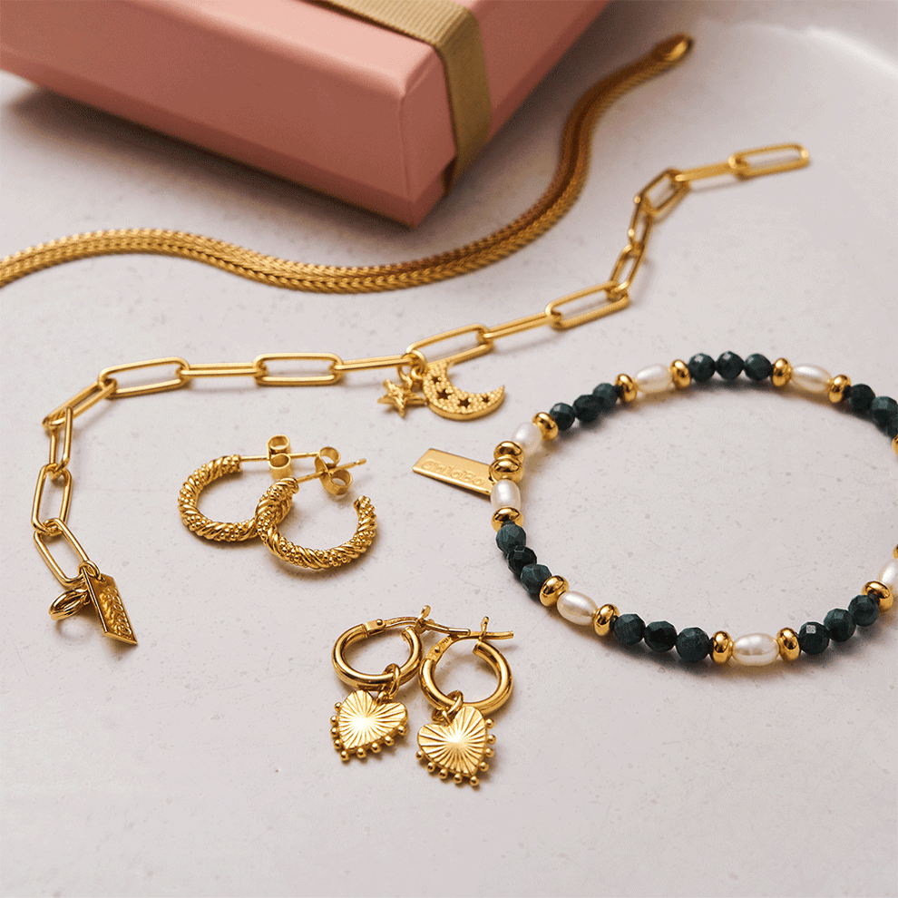 Chlobo Art Deco Gold Hoops main image 1