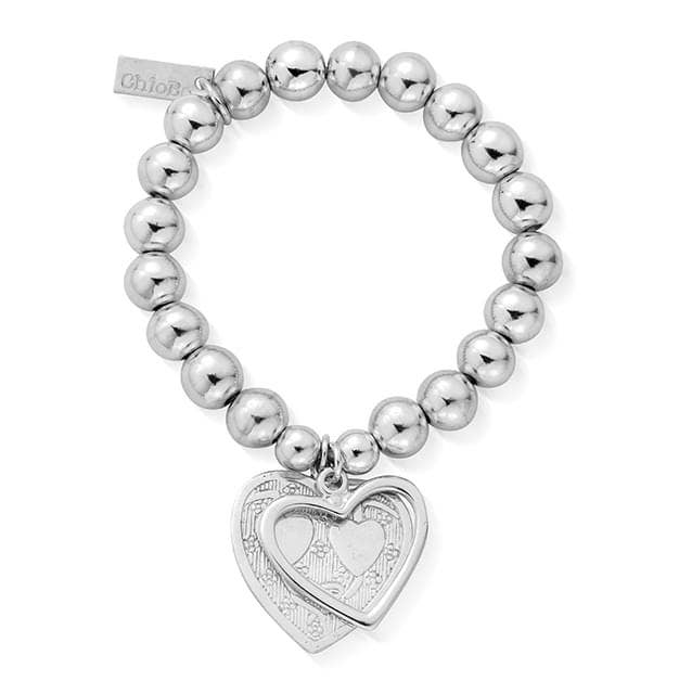children s medium ball open decorated heart bracelet | ChloBo