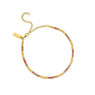 Calming Sun Peach Moonstone Anklet | ChloBo