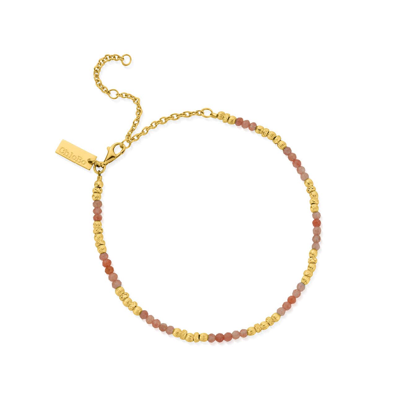 Calming Sun Peach Moonstone Anklet | ChloBo