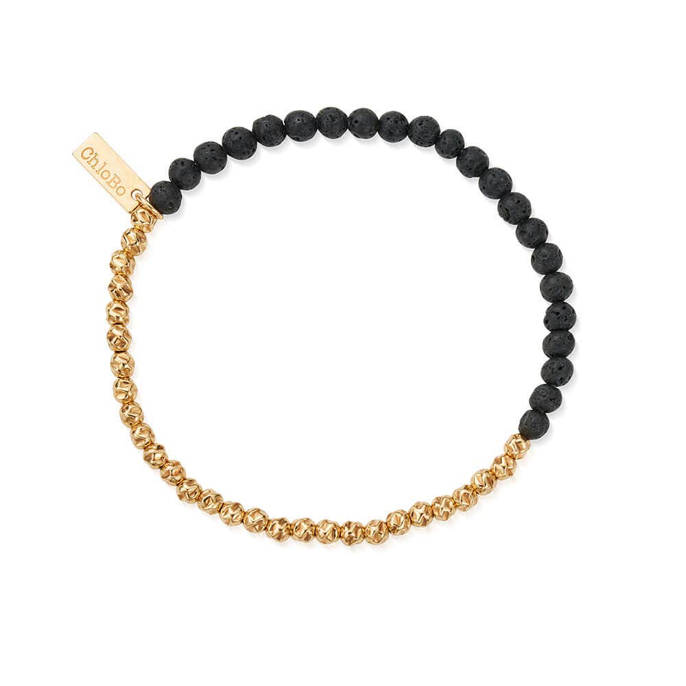 Men's Black Lava Principal Bracelet | Gold & Silver Options