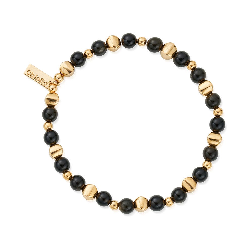 Men's Golden Obsidian Bullet Bracelet | Gold & Silver Options