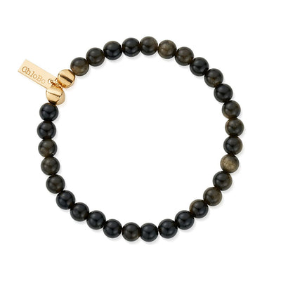 Men's Golden Obsidian Bracelet | Gold & Silver Options