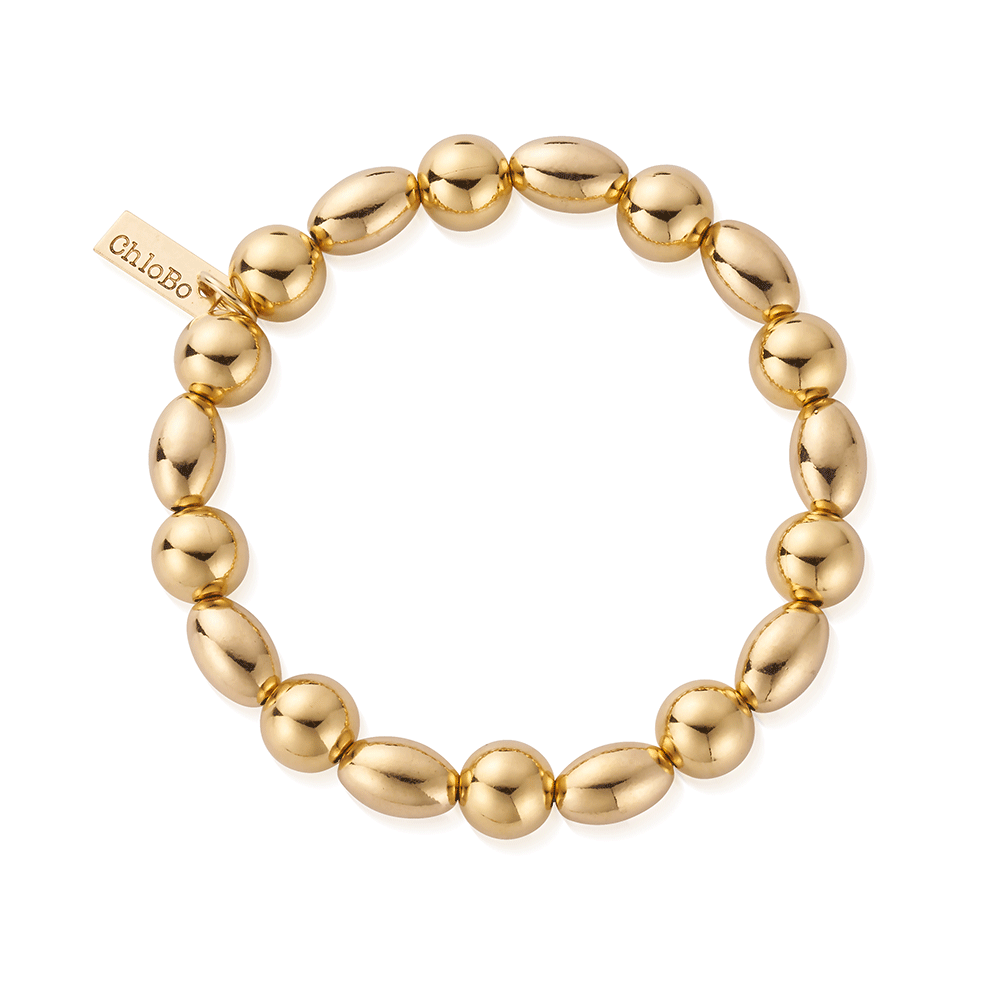 gold medium ball rice bracelet | ChloBo