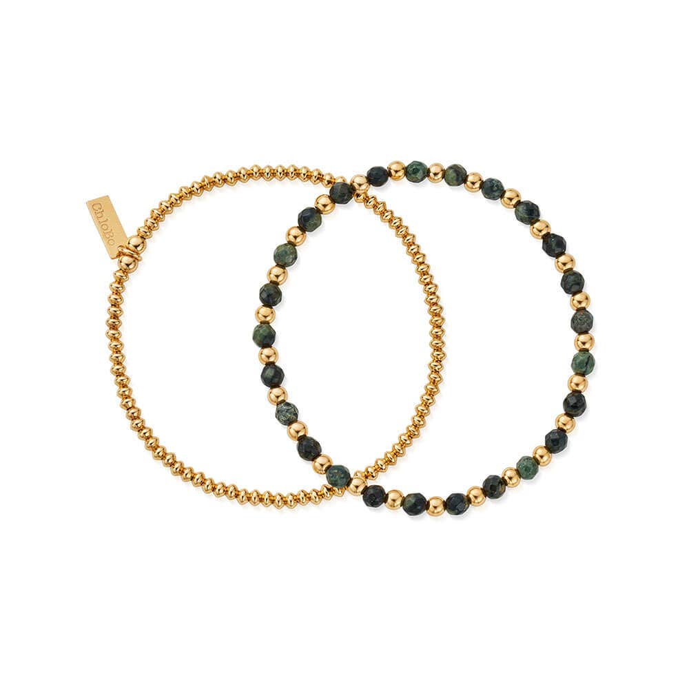 Men's Kambaba Jasper Bracelet Set | Gold & Silver Options