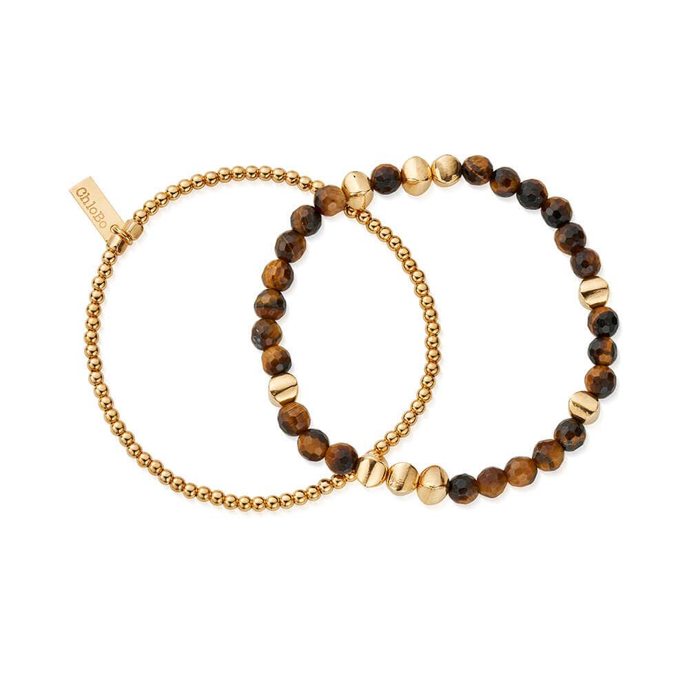 Men's Gold Tiger's Eye Urban Set Of 2