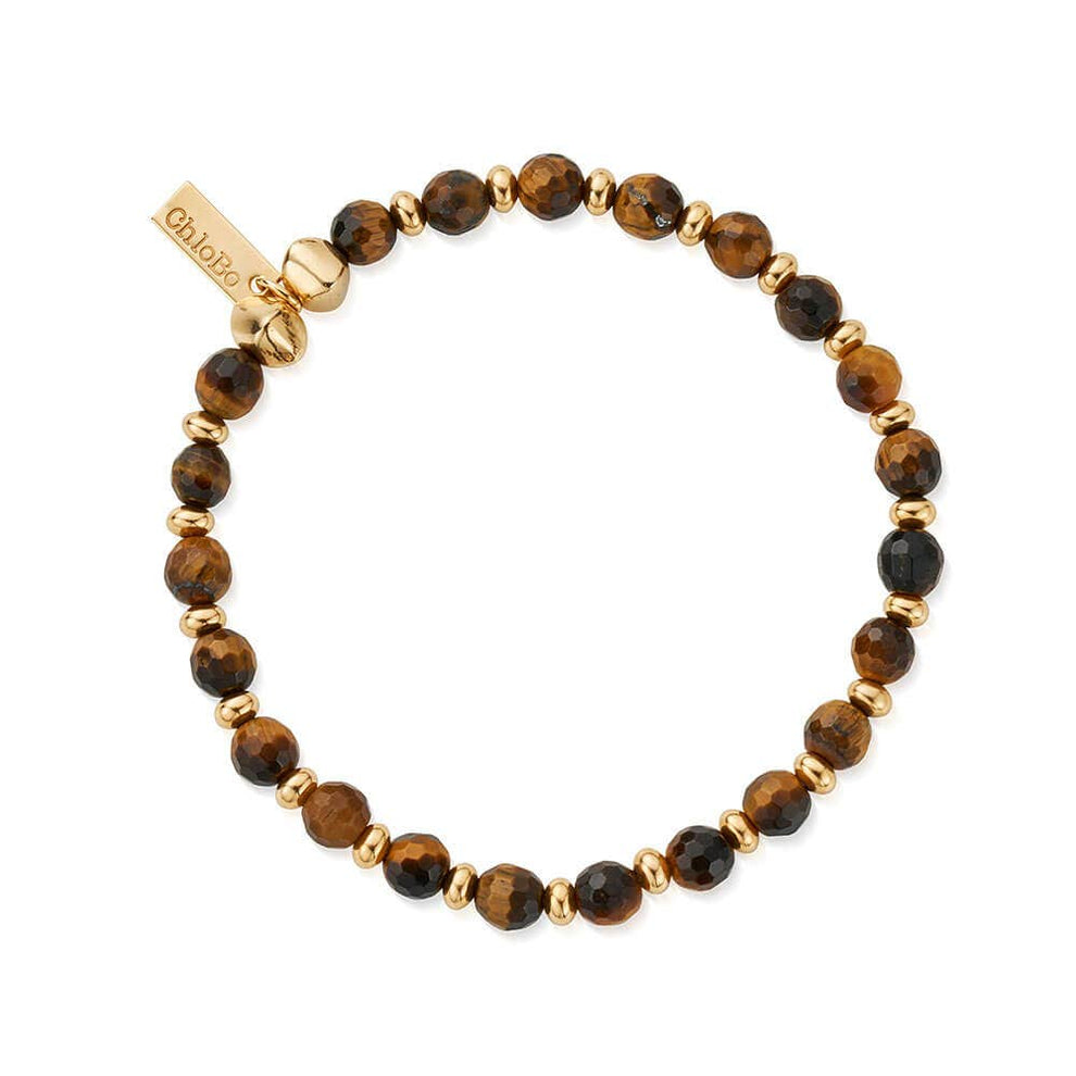 Men's Gold Tiger's Eye Slim Round Bracelet | ChloBo – ChloBo UK