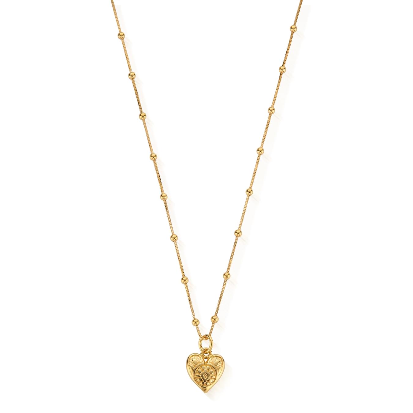 Bobble Chain Heart Necklace | 18ct Gold Plated