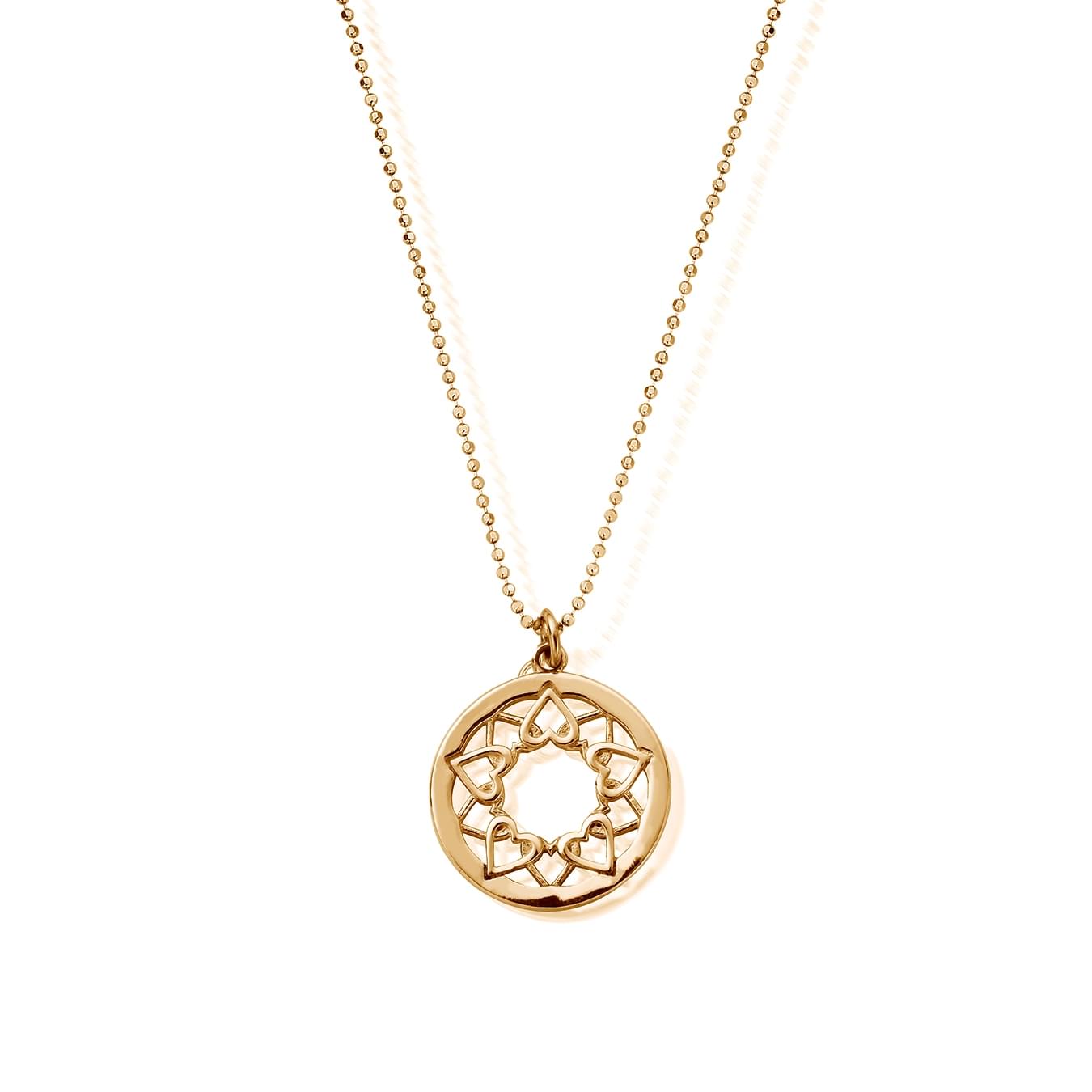 Diamond Cut Chain With Heart Mandala Pendant