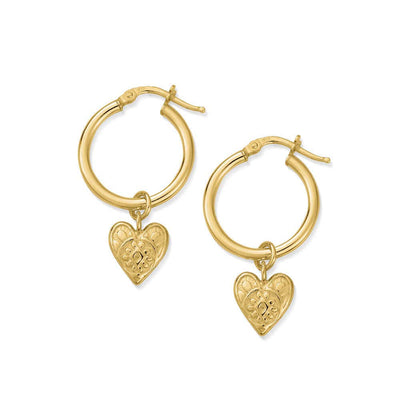 Decorated Heart Hoop Earrings | ChloBo