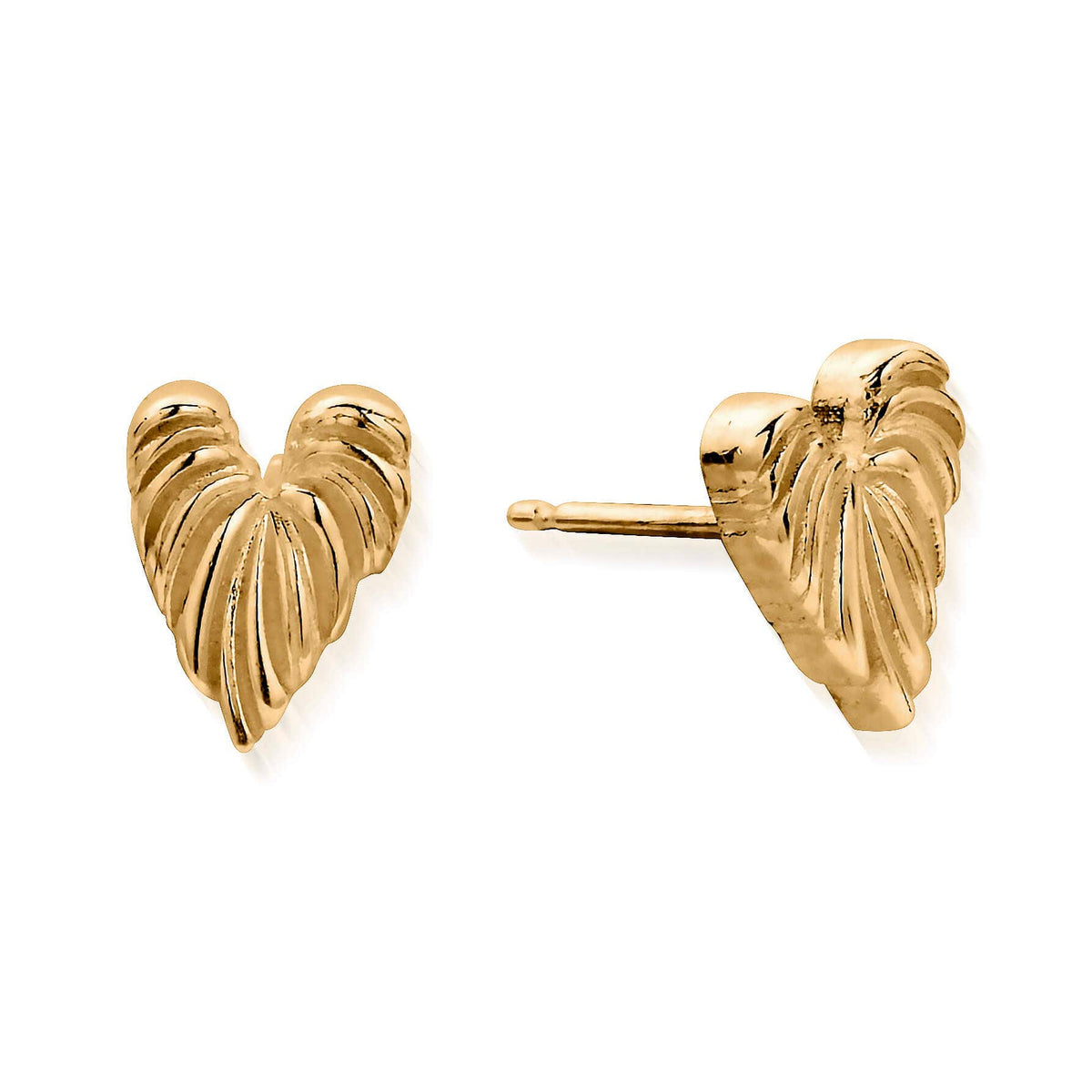 leaf heart stud earrings | ChloBo