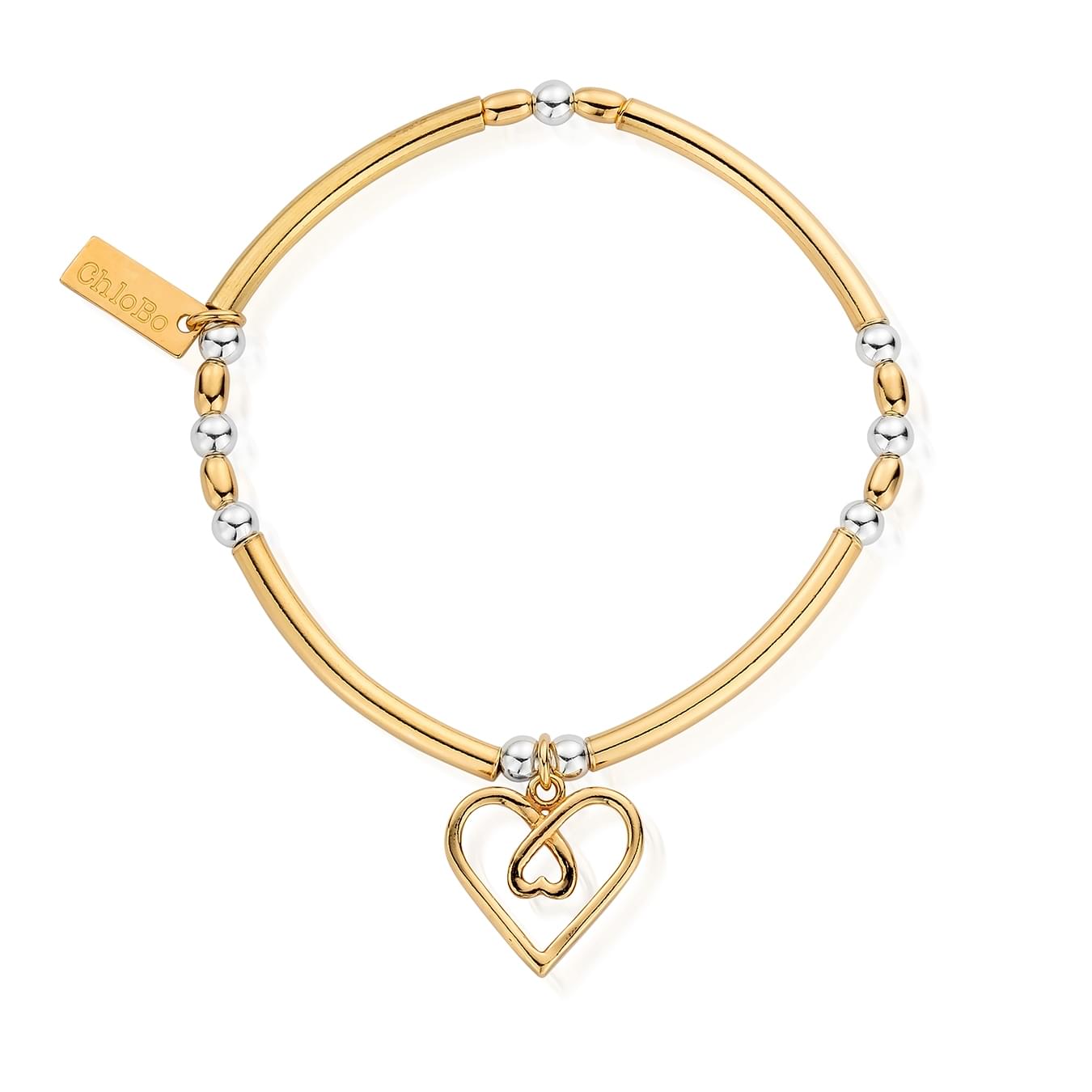 Mixed Metal Divine Love Heart Bracelet