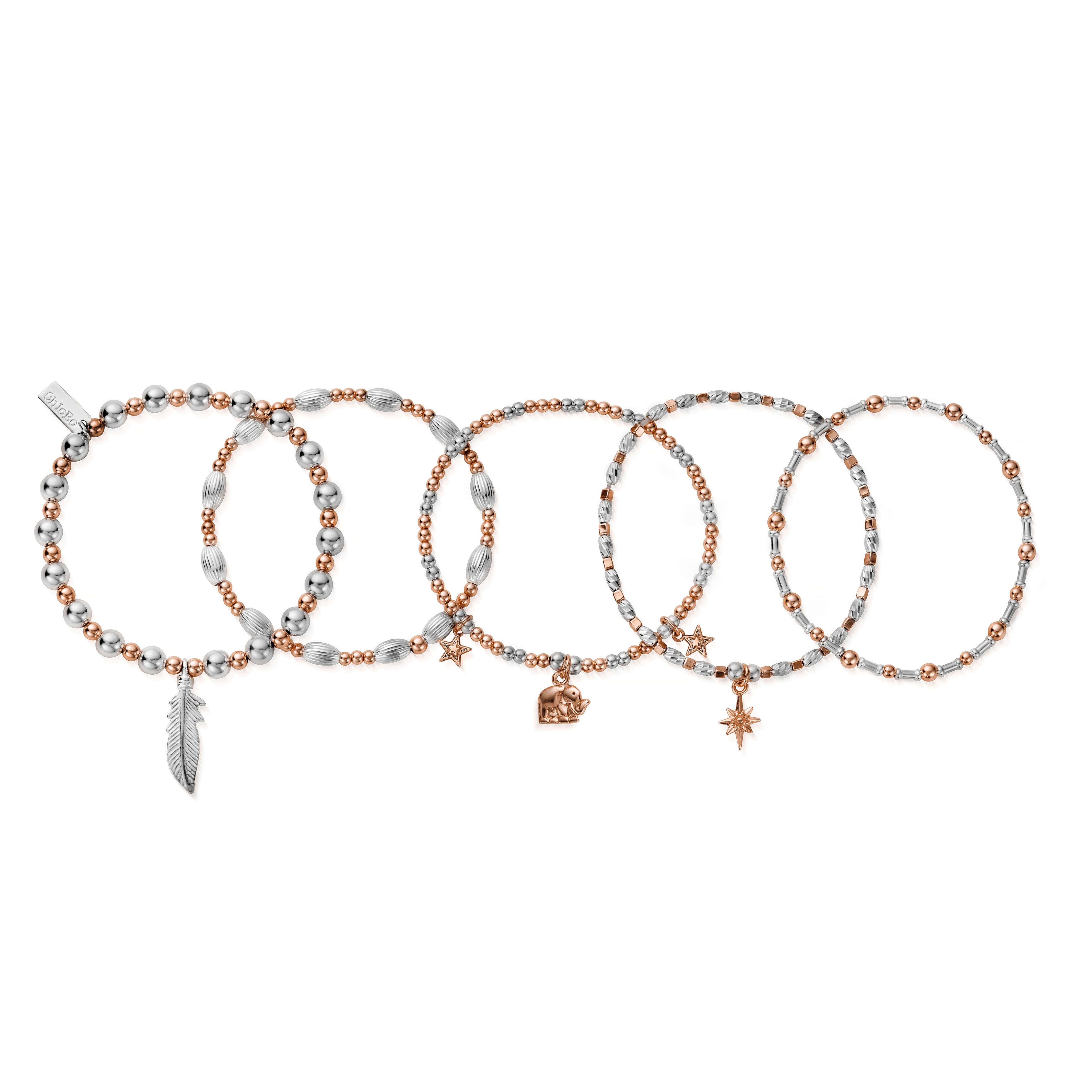 Mixed Metal Lucky Stack of 5 | ChloBo