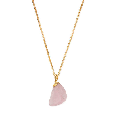 Rose Quartz Raw Nugget Necklace | ChloBo