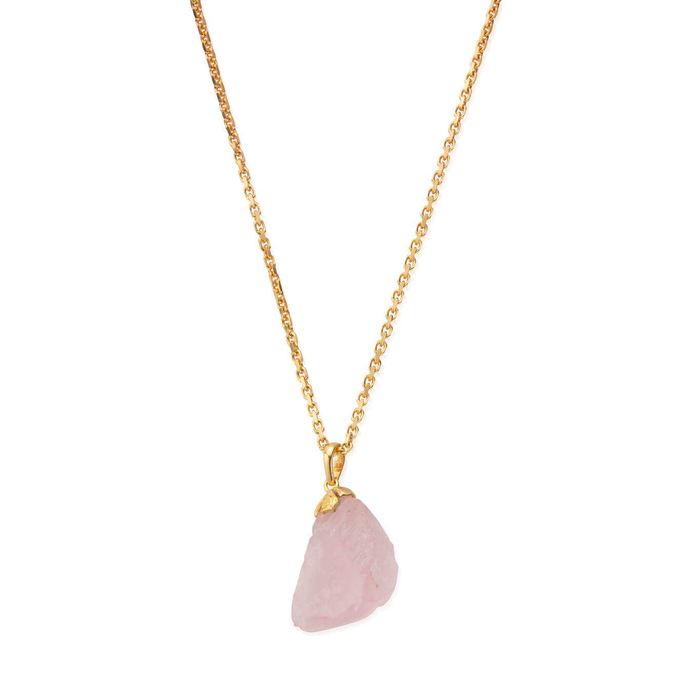 Rose Quartz Raw Nugget Necklace | ChloBo