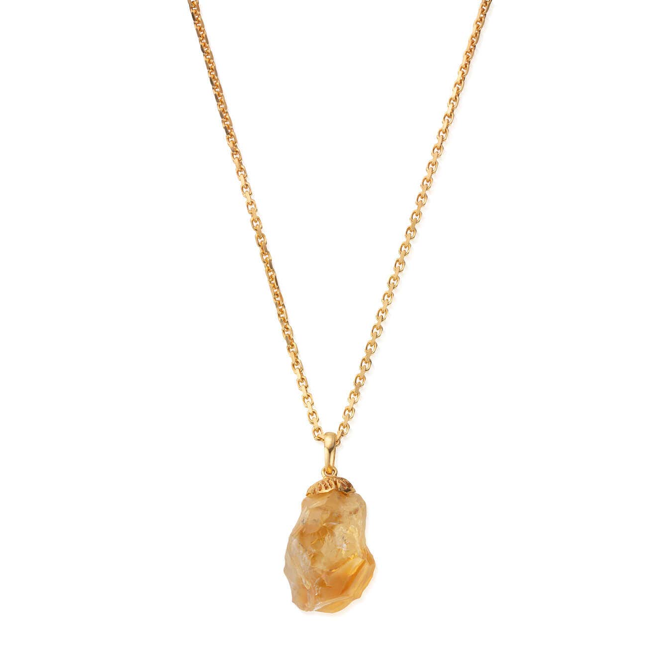 Citrine Raw Nugget Necklace | Citrine Stone |ChloBo