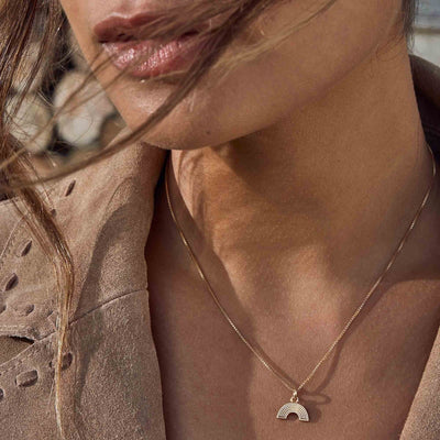 Delicate Box Chain Rainbow Necklace | ChloBo