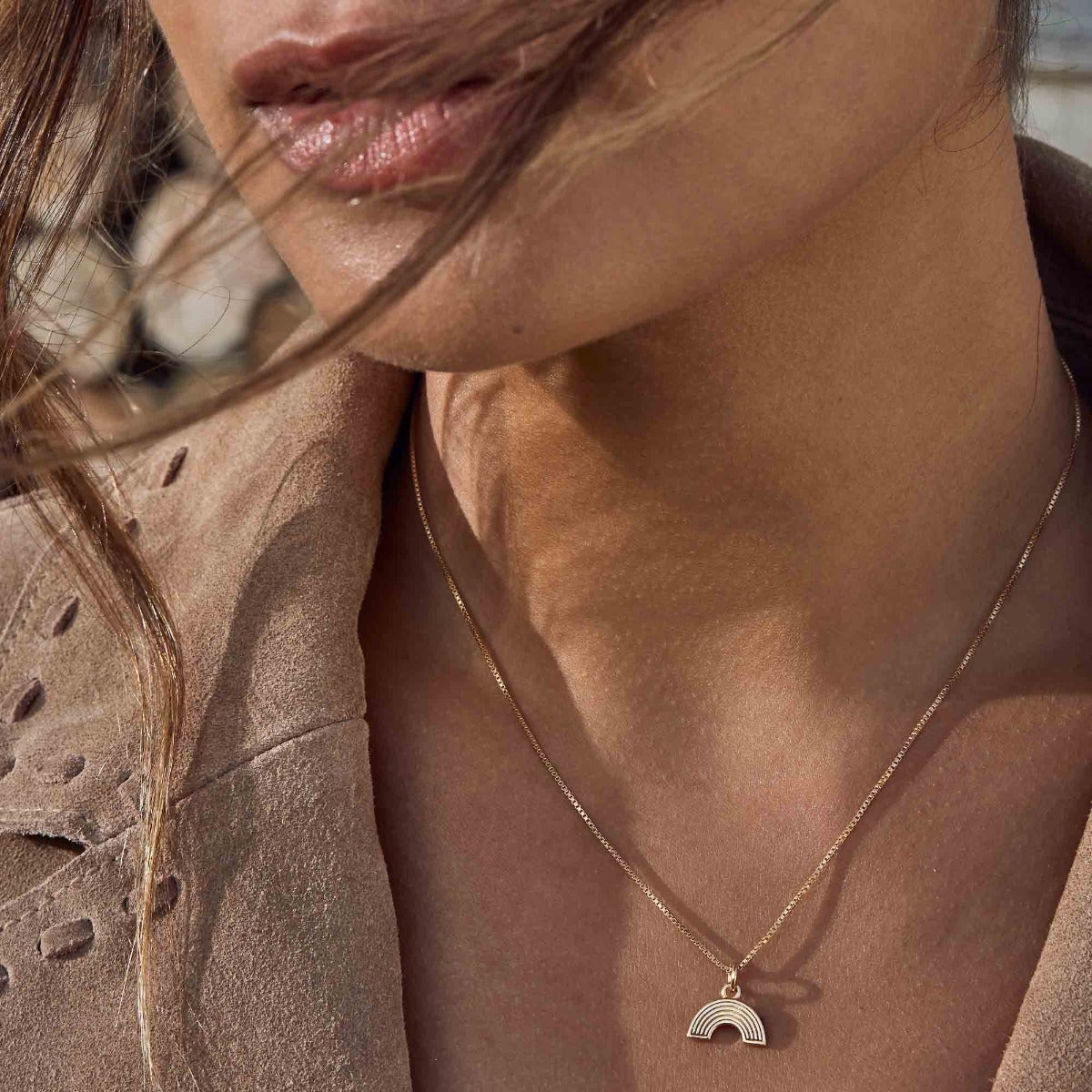 Delicate Box Chain Rainbow Necklace | ChloBo