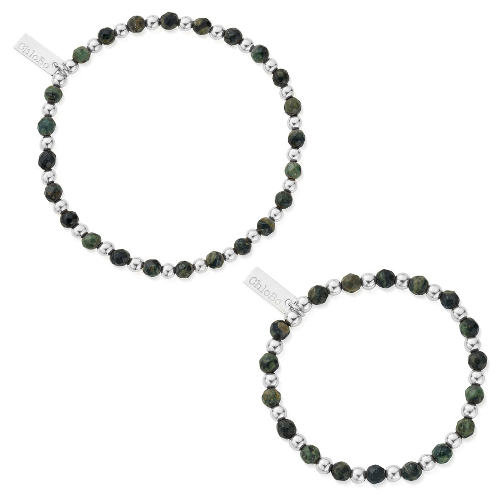 Kambaba Jasper Ball Bracelet Gift Set - Men's Adult & Child