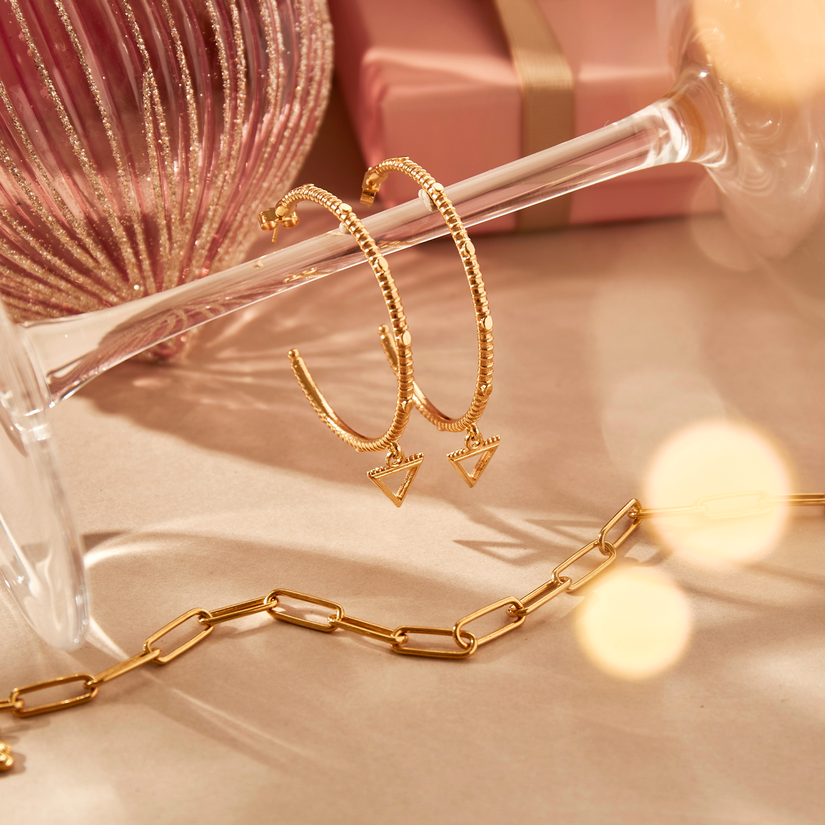 Large Water Hoop Earrings