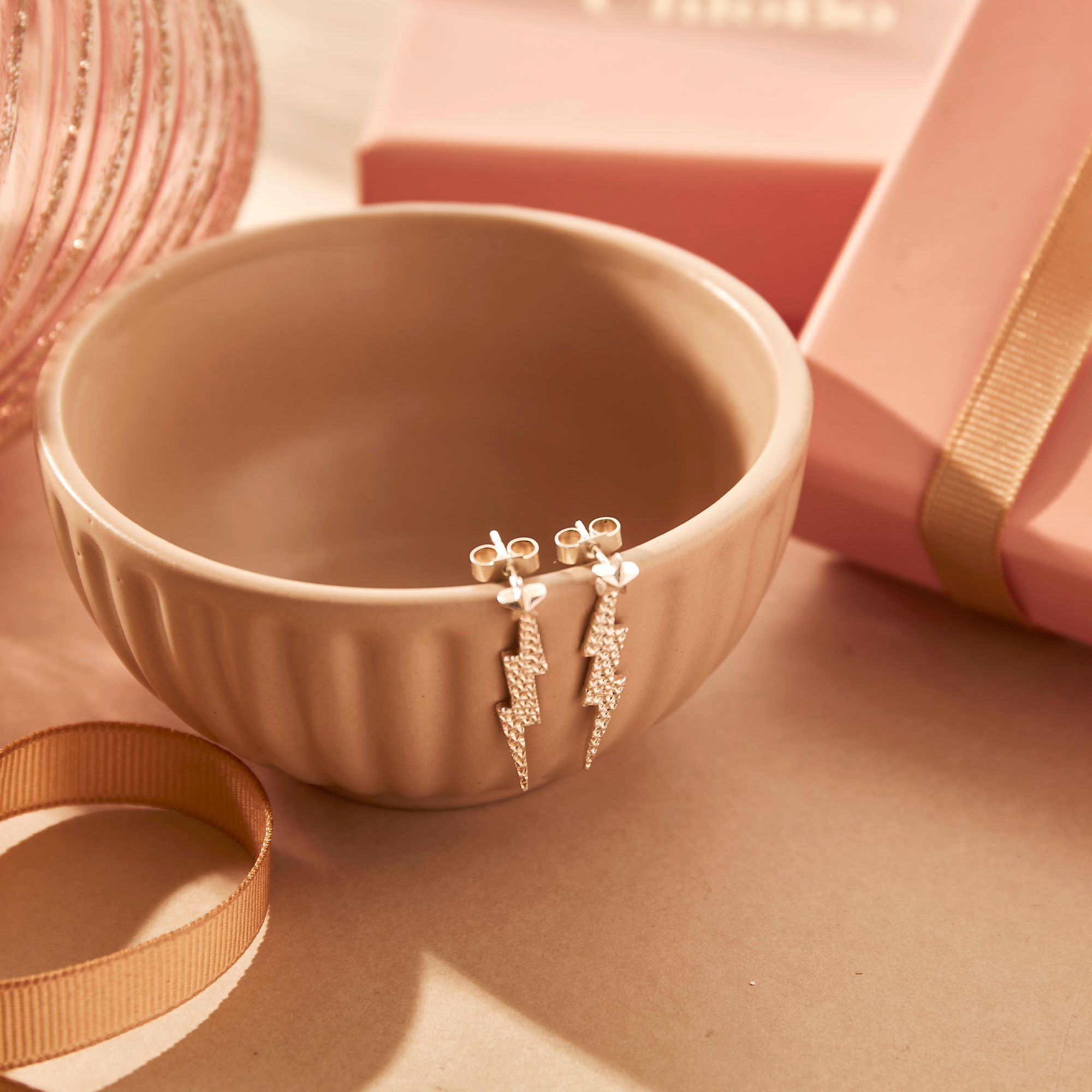 Lightning Bolt Stud Earrings