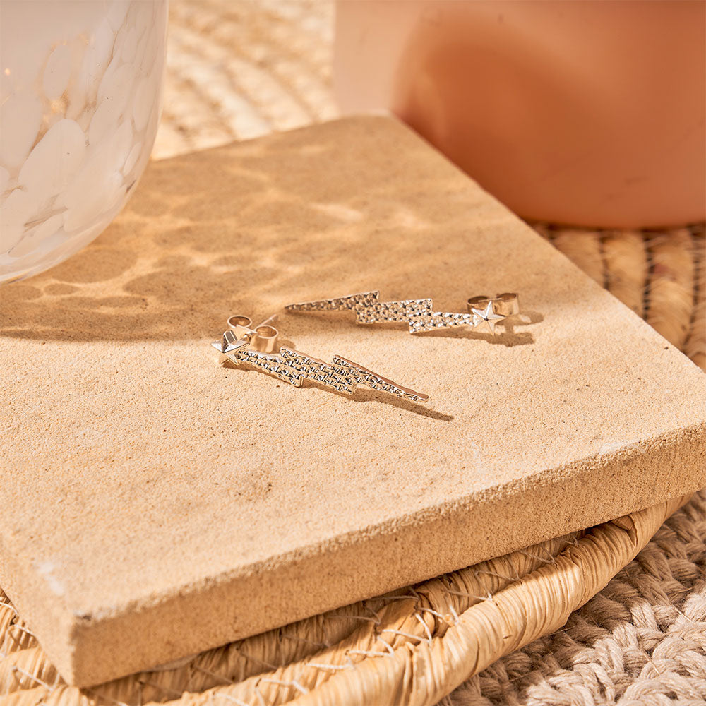 Lightning Bolt Stud Earrings