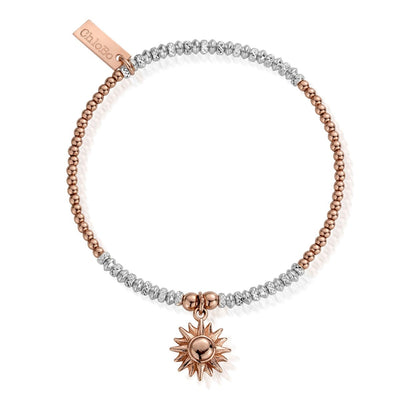 Rose Gold Mixed Metal Sparkle Sun Bracelet