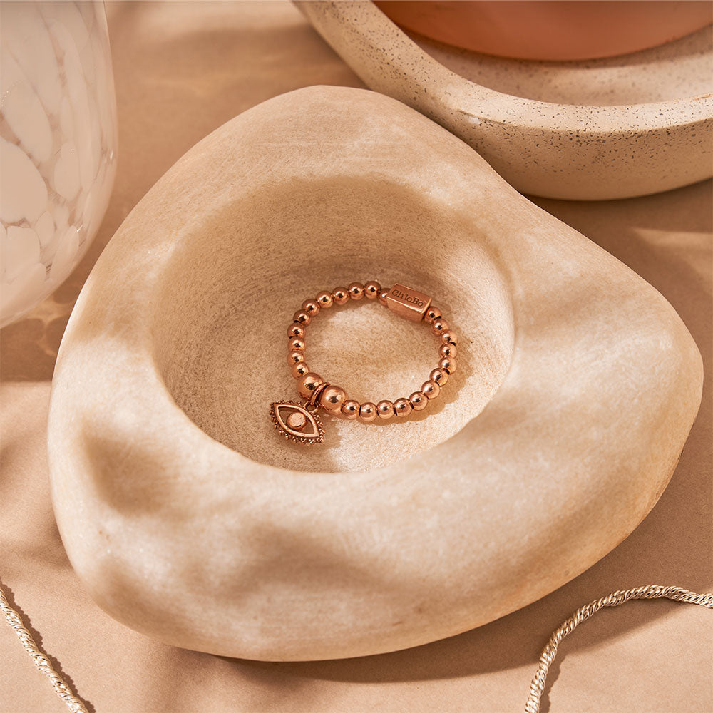 mini evil eye ring rose medium | ChloBo